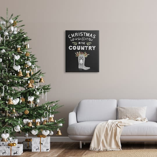 Stupell Industries Christmas Better In Country Phrase Canvas Wall Art